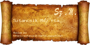 Sztancsik Márta névjegykártya